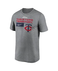 Men's Nike Heather Charcoal Minnesota Twins 2023 Postseason Legend Performance T-shirt