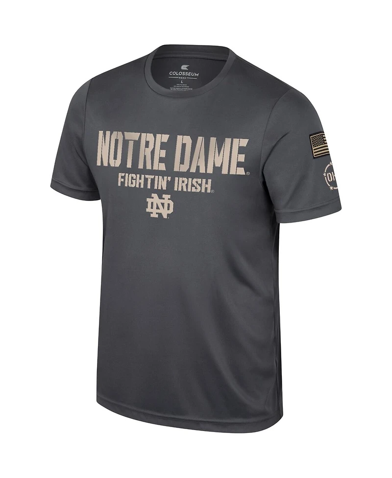 Men's Colosseum Charcoal Notre Dame Fighting Irish Oht Military-Inspired Appreciation T-shirt