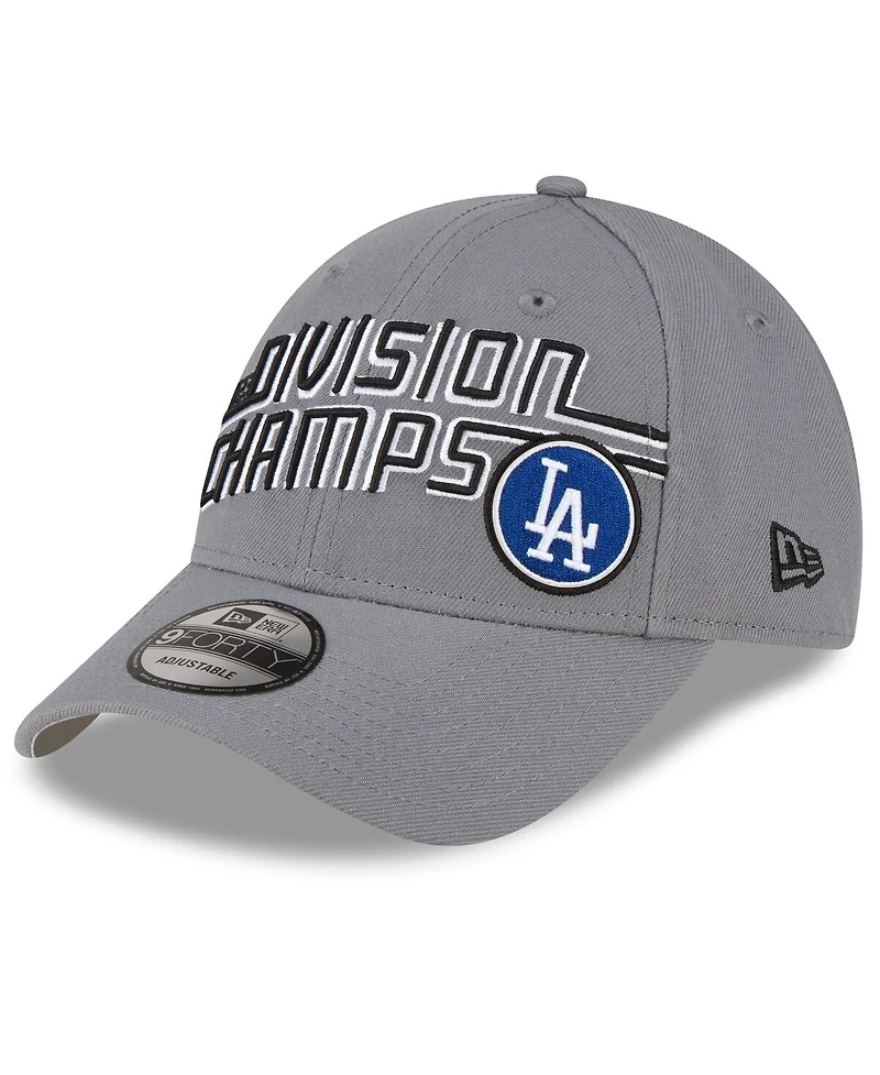 Men's New Era Gray Los Angeles Dodgers 2023 Nl West Division Champions Locker Room 9FORTY Adjustable Hat
