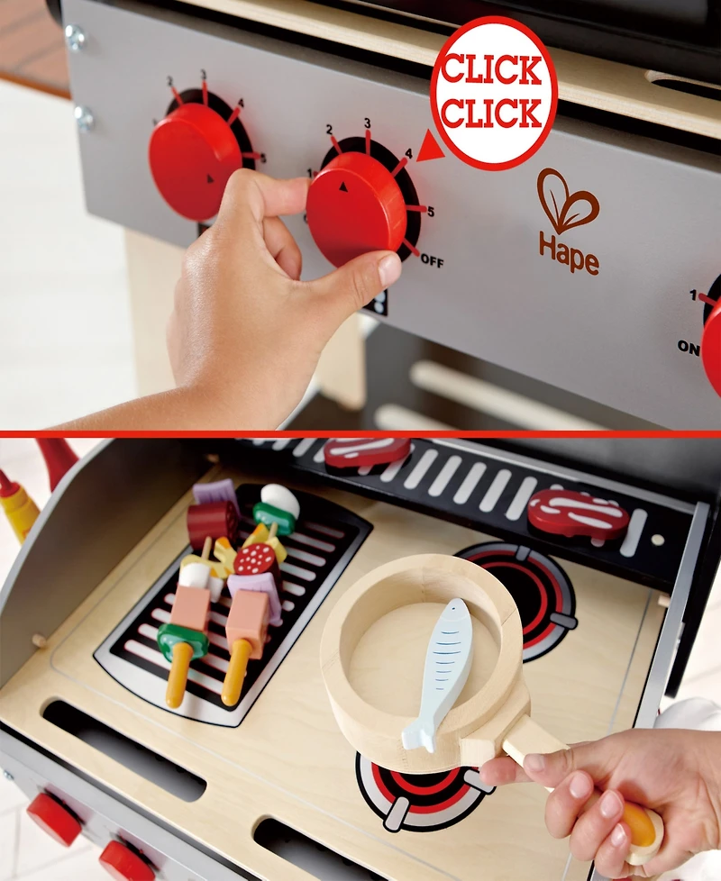 Hape Wooden Gourmet Grill and Shish Kabob Play Kitchen