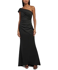 Eliza J Women's Asymmetric-Neck Side-Pleat Scuba Gown