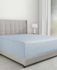 Striped 500 Thread Count Fitted Sheet Only, 100% Cotton Sateen, Fully Elasticized with Deep Pockets by California Design Den