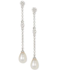 Adornia Silver-Tone Freshwater Pearl (7mm) Drop Earrings
