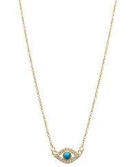 Adornia 14k Gold-Plated Evil Eye Charm Pendant Necklace, 15" + 2" extender