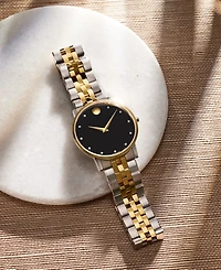 Movado Men's Swiss Museum Classic Diamond-Accent Two-Tone Pvd Stainless Steel Bracelet Watch 40mm