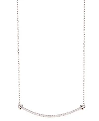 Adornia Silver-Tone Crystal Curved Bar Necklace, 16" + 2" extender