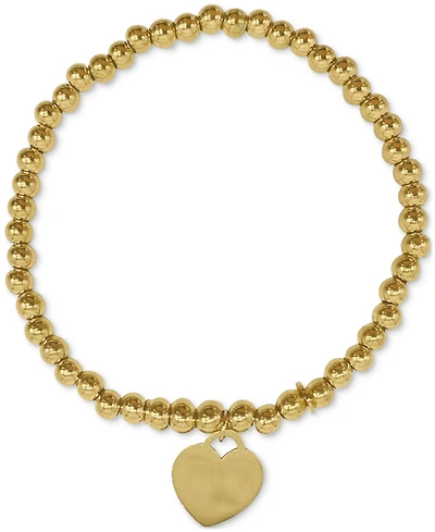 Adornia Heart Charm Beaded Stretch Bracelet