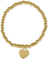 Adornia Heart Charm Beaded Stretch Bracelet