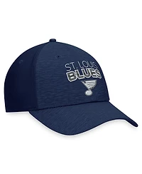 Men's Fanatics Navy St. Louis Blues Authentic Pro Road Stack Logo Flex Hat