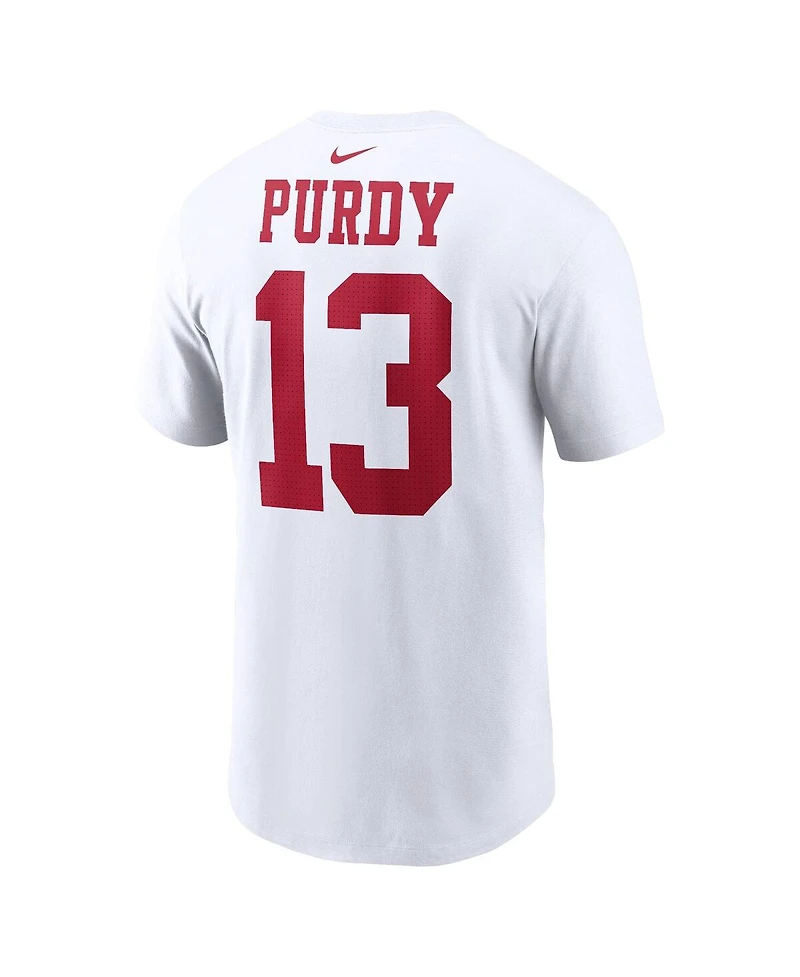 Men's Nike Brock Purdy White San Francisco 49ers Player Name and Number T-shirt