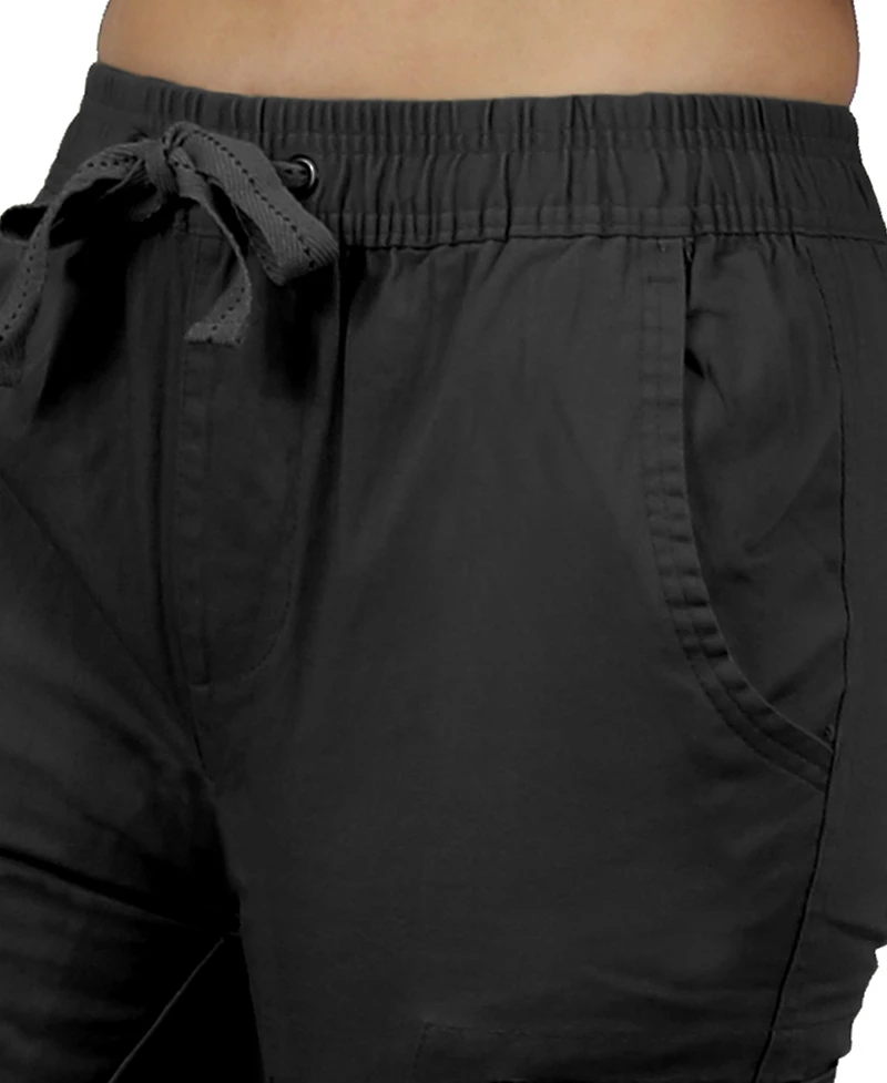 Galaxy By Harvic Women's Loose Fit Cotton Stretch Twill Cargo Joggers