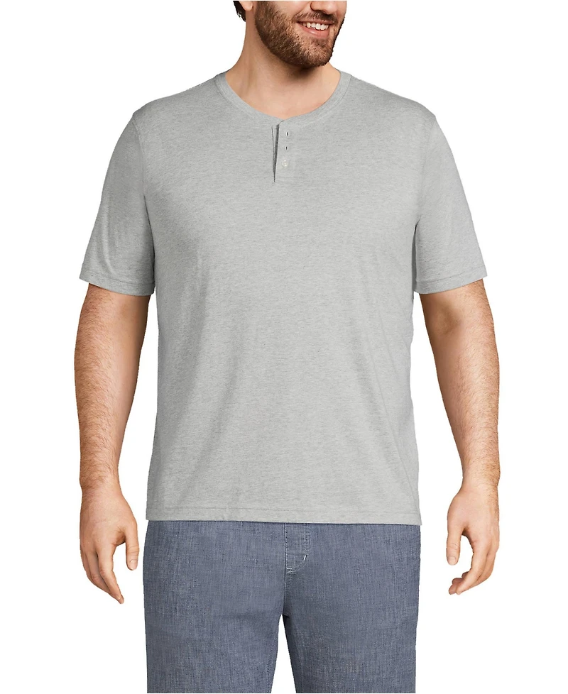Lands' End Big & Tall Short Sleeve Super-t Henley T-Shirt