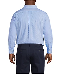 Lands' End Men's Traditional Fit Pattern No Iron Supima Pinpoint Buttondown Collar Dress Shirt