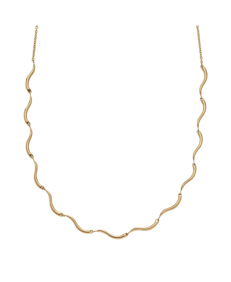 Skagen Women's Wave Gold-Tone Stainless Steel Chain Necklace