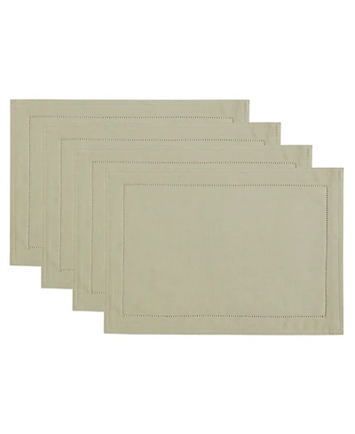 Alison Eyelet Punched Border Fabric Placemat, Set of 4