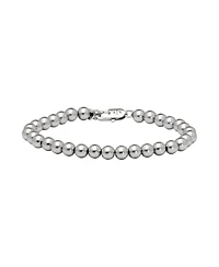 Armani Exchange Men's Silver-Tone Brass Beaded Bracelet