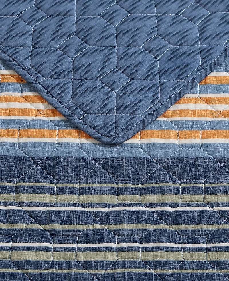 Closeout! Eddie Bauer Yakima Valley Stripe Reversible 3-Pc. Quilt Set, King