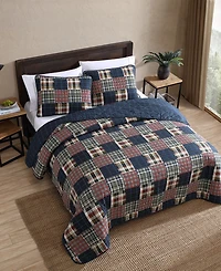 Eddie Bauer Madrona Plaid Reversible 3-Piece Quilt Set, King