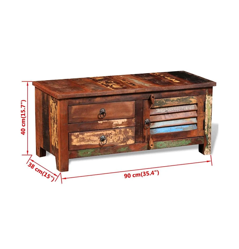 Reclaimed Tv Hi-Fi Cabinet Side Cabinet Solid Wood