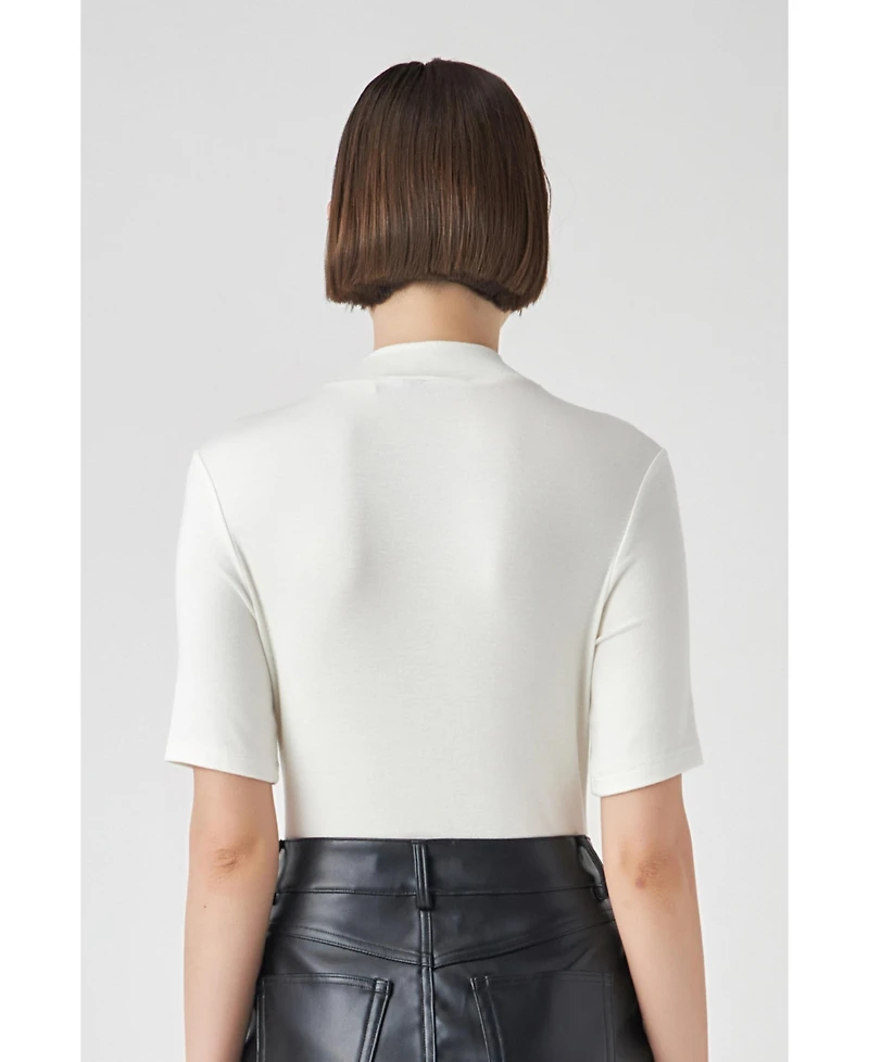 Women's Soft Mock Neck Bodysuit