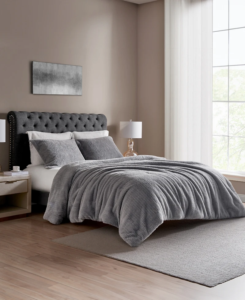 Royal Luxe Faux Fur to Mink Reversible 3 Piece Comforter Set