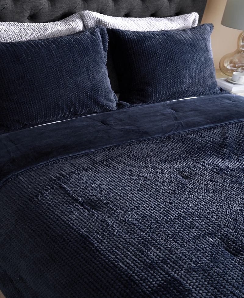 Royal Luxe Faux Fur to Mink Reversible 3 Piece Comforter Set