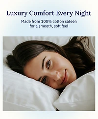 Pillowcase Set - 400 Thread Count, 100% Cotton Sateen, of 2 Pillow Covers, Breathable, Cooling