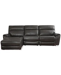 Closeout! Hutchenson 114.5" 3-Pc. Zero Gravity Leather Sectional with 1 Power Recliner and Chaise, Created for Macy's