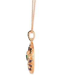 Le Vian Multi-Gemstone (1/2 ct. t.w.) & Diamond (1/2 ct. t.w.) Hummingbird Adjustable 20" Pendant Necklace in 14k Gold