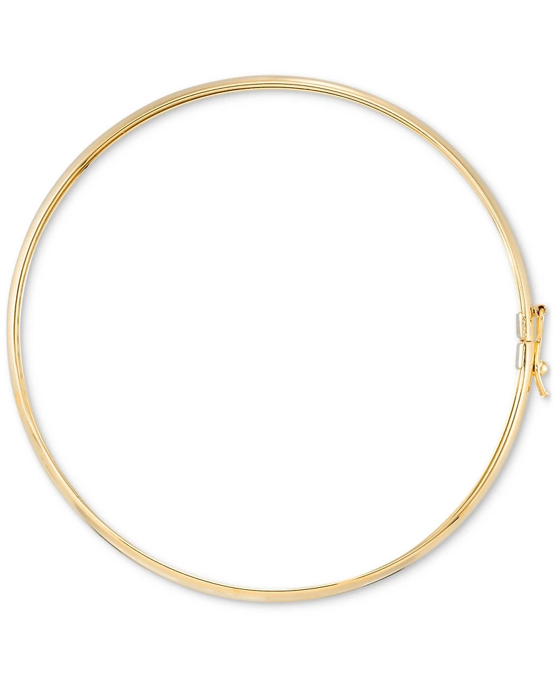 Textured Wide Round Flexible Bangle Bracelet in 10k Gold