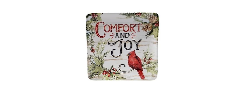 Certified International Evergreen Christmas 4 Piece Dessert Plate