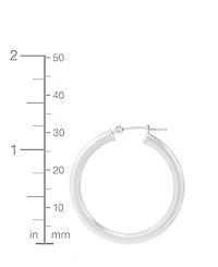 Polished Round Hoop Earrings 14k Gold, 30mm