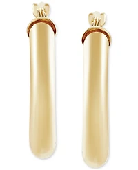 Polished Thin Tube Hoop Earrings (3mm) 14k Gold (18mm)
