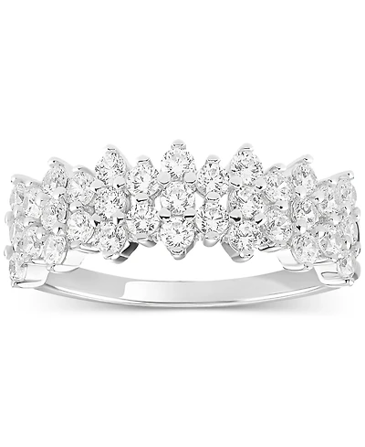Giani Bernini Cubic Zirconia Horizontal Cluster Ring Sterling Silver, Created for Macy's