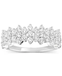 Giani Bernini Cubic Zirconia Horizontal Cluster Ring Sterling Silver, Created for Macy's