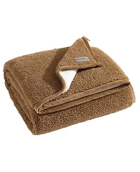 Eddie Bauer Bi Colored Sherpa Reversible Throw, 60" X 50"