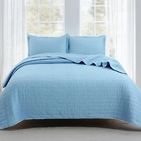 MarCielo 3 Pcs 100% Cotton Oversized Bedspread Set Stitching