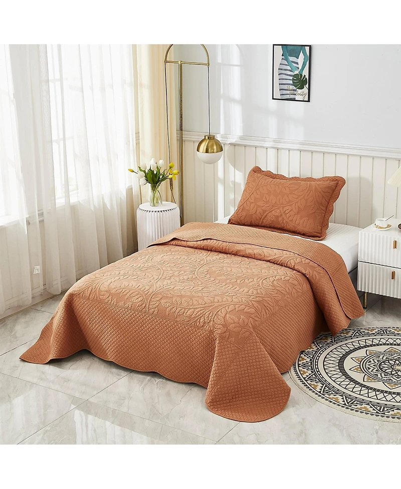 MarCielo 100% Cotton Oversized Bedspread Quilt Set