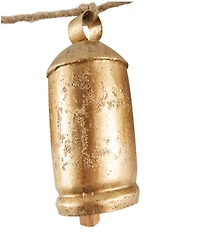Rosemary Lane Metal Tibetan Inspired String Hanging Decorative Cow Bell with Jute Hanging Rope