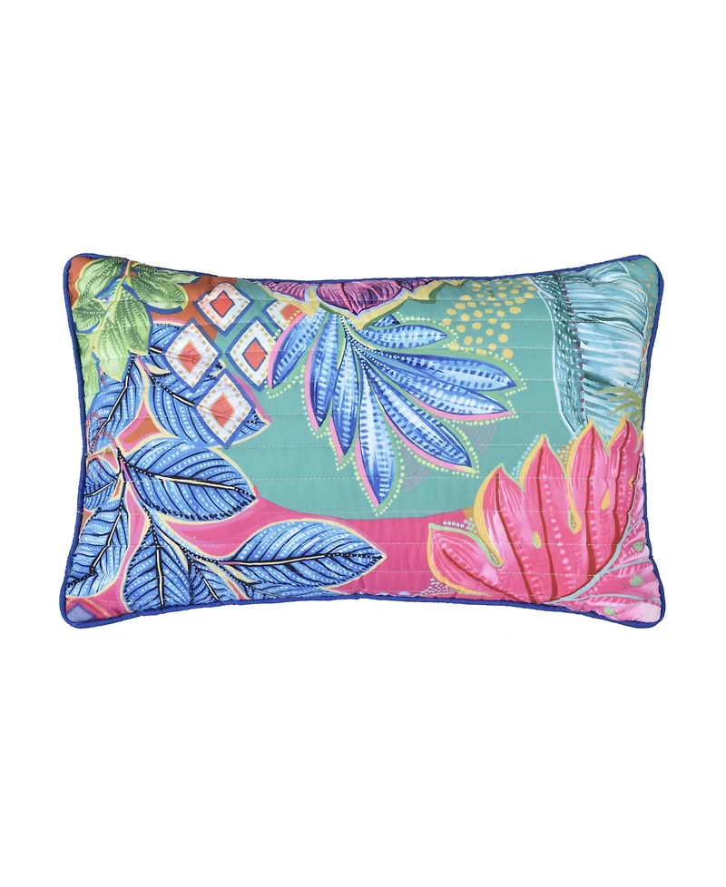 J by J Queen Hanalei Tropical Quilted Decorative Pillow, 12" x 20"