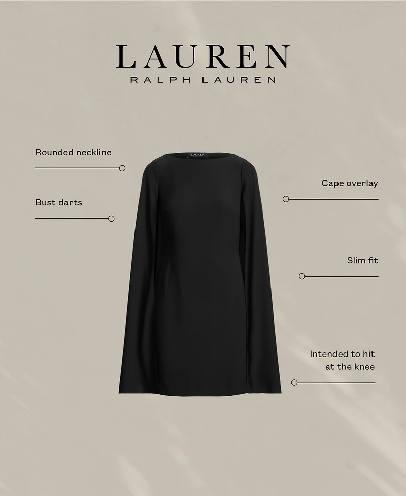 Lauren Ralph Women's Georgette Cape Dress