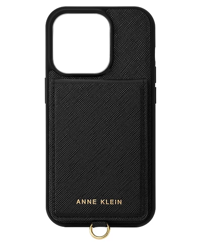 Anne Klein Women's Black Saffiano Leather iPhone 14 Pro Max Case