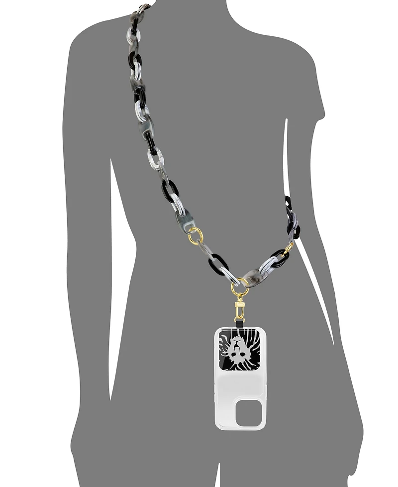 Anne Klein Women's Black and Gray Acetate Crossbody iPhone Chain