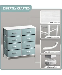 Sorbus 8 Drawers Dresser- Storage Unit with Steel Frame, Wood Top, Fabric Bins - for Bedroom, Closet, Office, and more