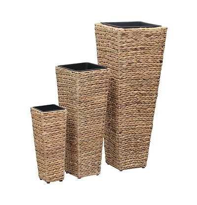 Raised Beds 3 pcs Water Hyacinth Brown