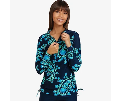 Calypsa Women's Half-Zip Nora Swim Top