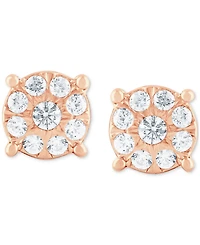 Diamond Cluster Stud Earrings (1/4 ct. t.w.) in 14k Rose Gold