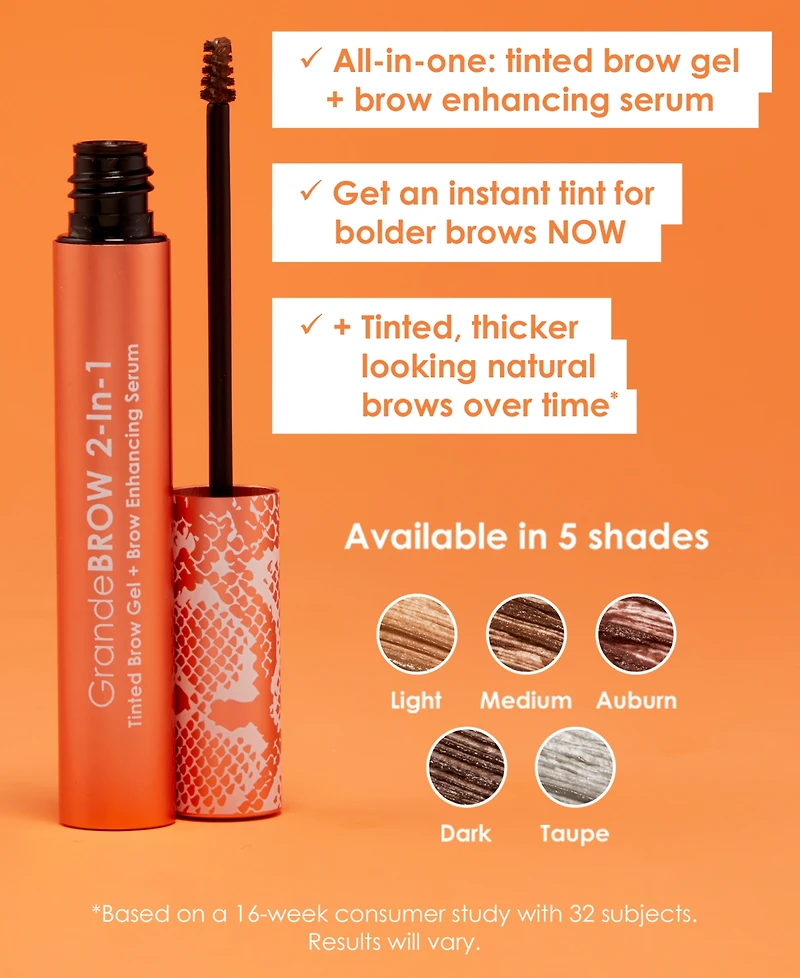 Grande Cosmetics GrandeBROW 2-In-1 Tinted Brow Gel + Enhancing Serum