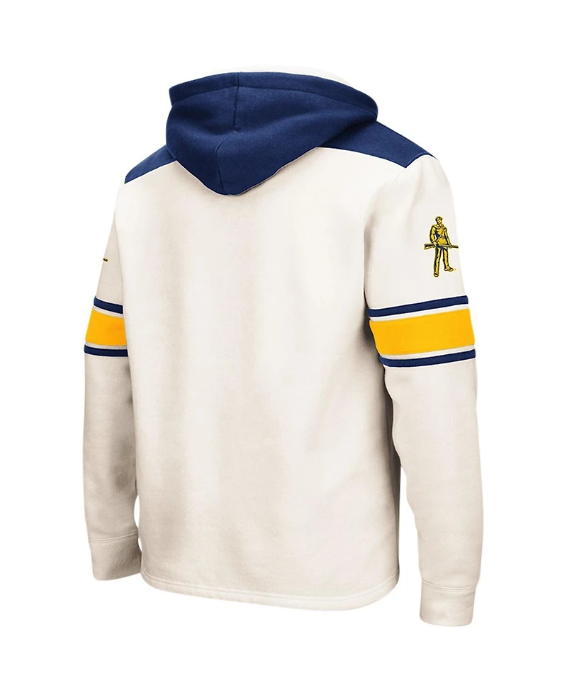 Men's Colosseum Cream West Virginia Mountaineers 2.0 Lace-Up Pullover Hoodie