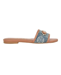 Guess Women's Hammi One Band with Logo and Hardware Flat Sandals